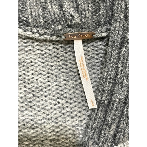 RARE Free People Wool Hooded Zip-up Cardigan Sweater Jacket Butterfly Size L - Picture 9 of 11